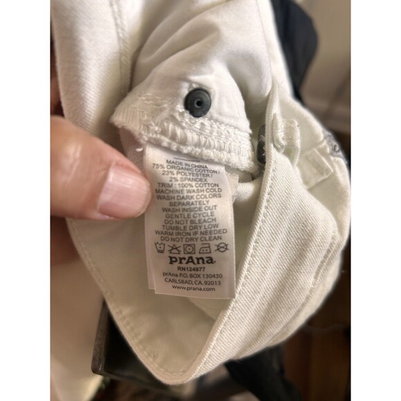 PrAna Womens White Skinny Jeans Size 2 / 26. Mid Rise Organic Cotton Spandex - Picture 3 of 6